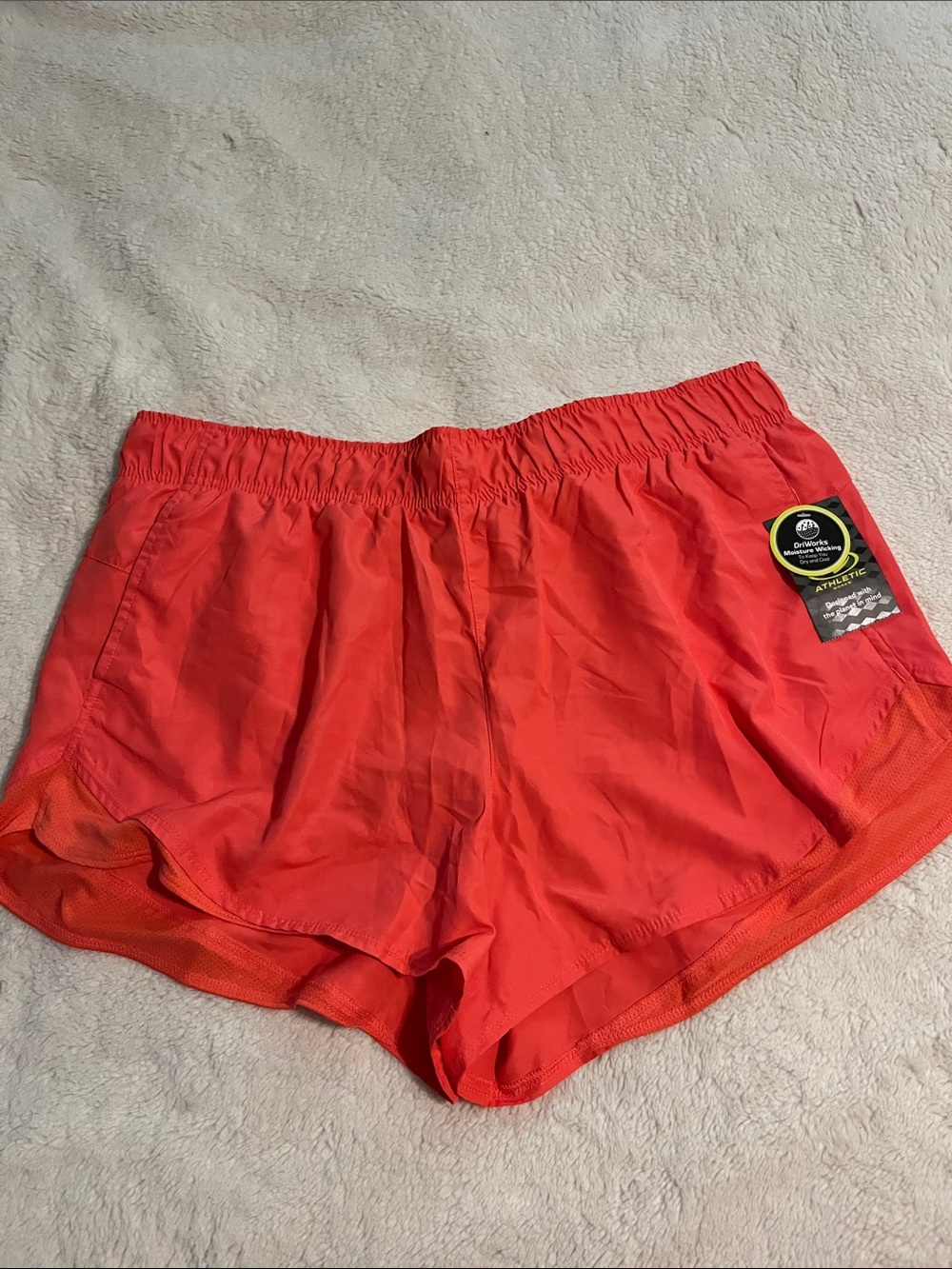 Athleta Coral-Red Women's Athletic Shorts with Elastic Waist